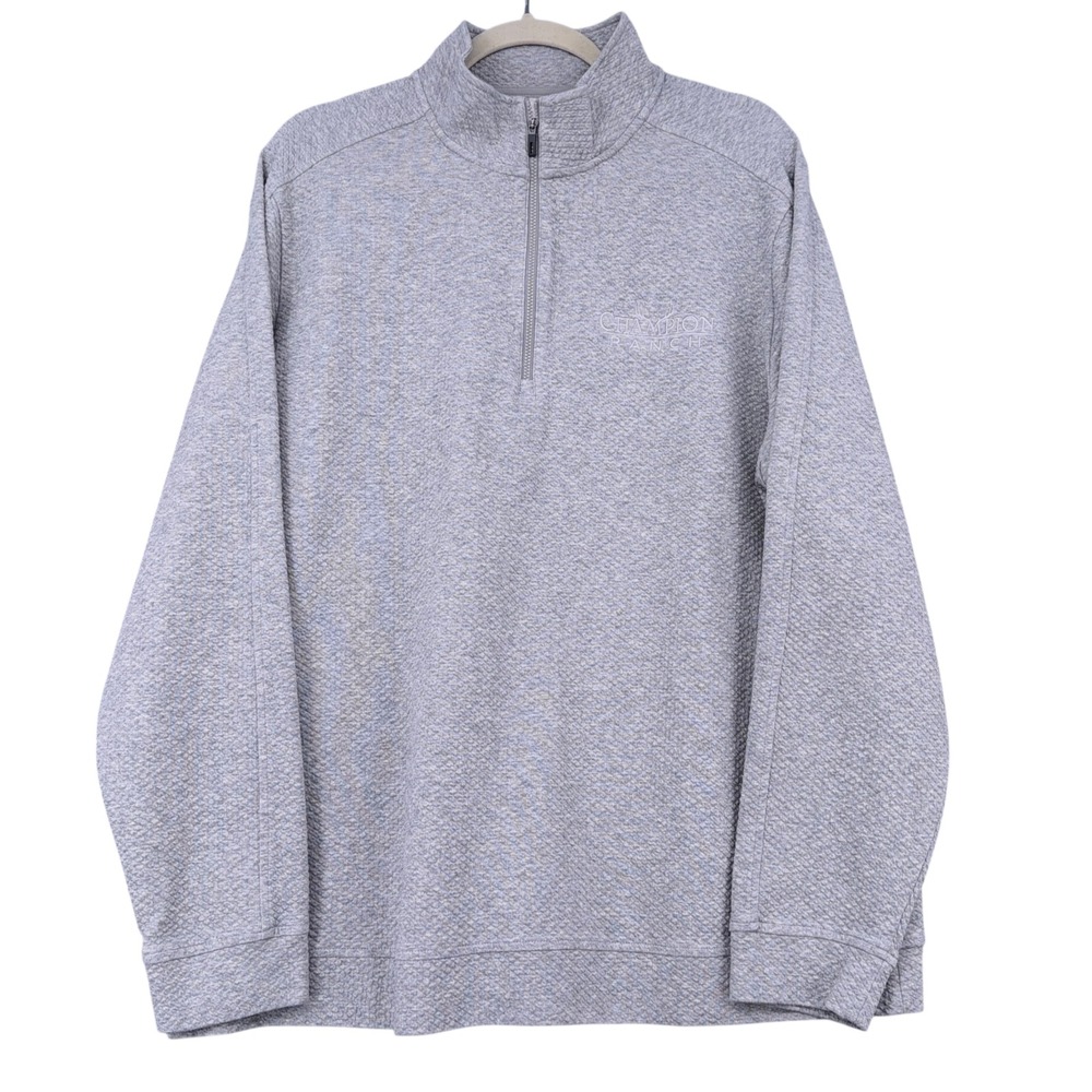 North End Champion Ranch Mens‎ 2XL Grey Quarter Zip Pullover Sweater
